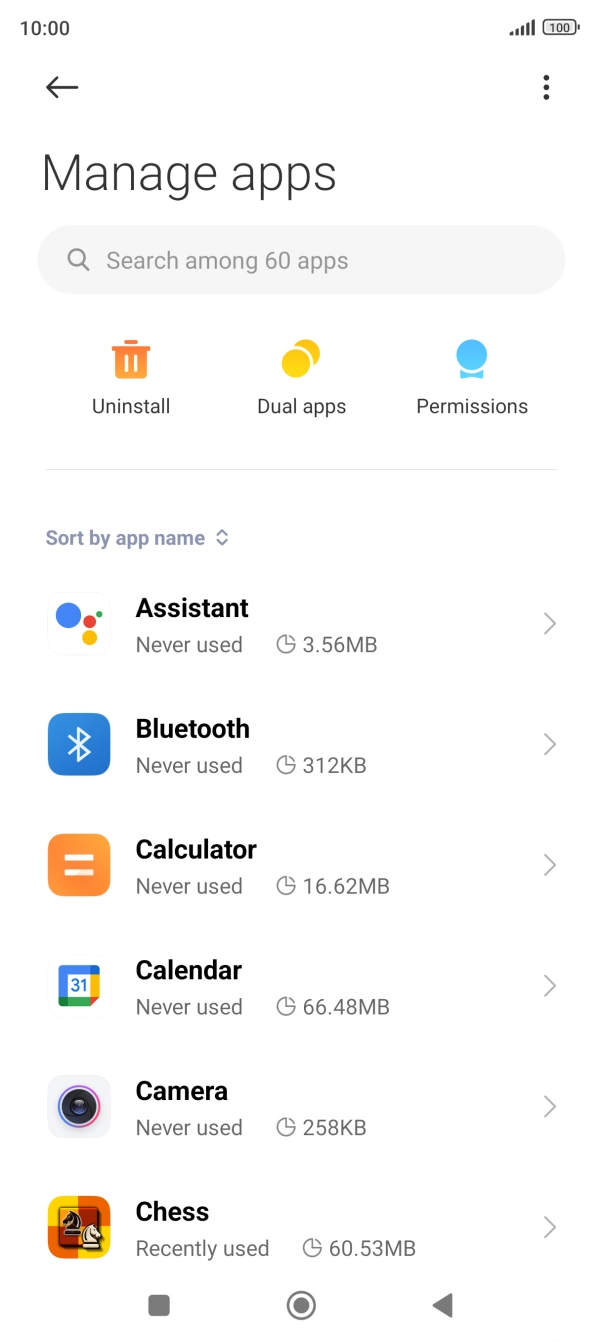 Press the required app.