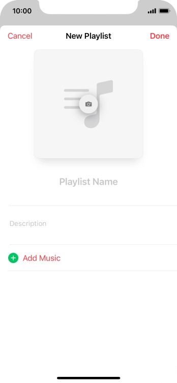 Press the text input field and key in a name for the playlist.