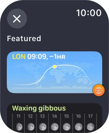 Press the required widget. Press the required widget.