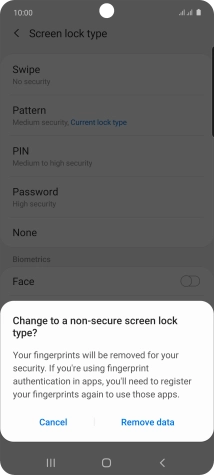 Press Remove data.
