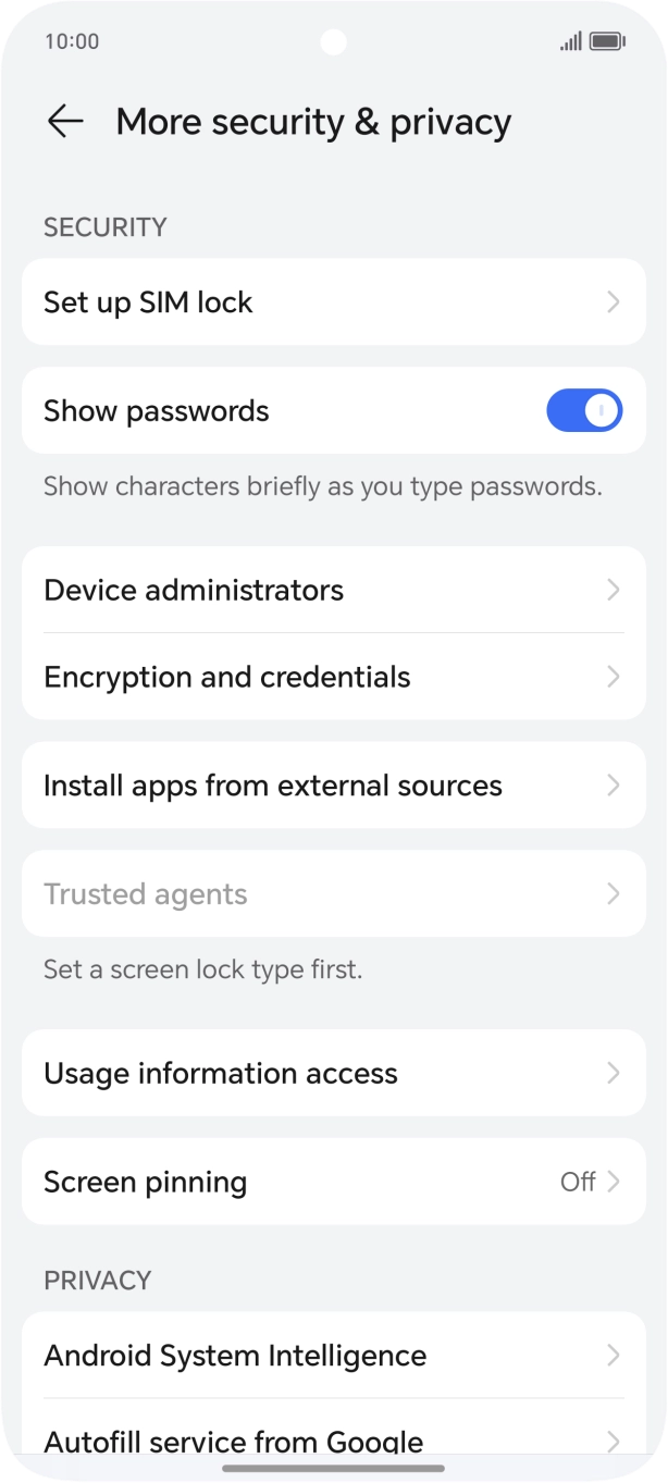 Press Set up SIM lock.