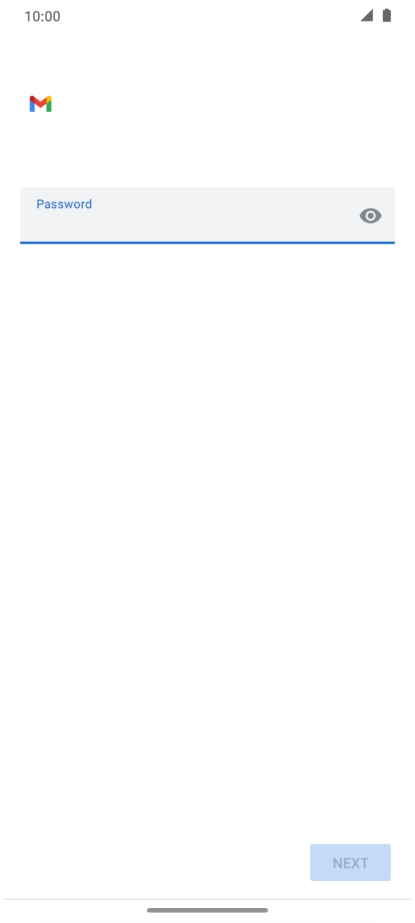 Press the field below 'Password' and key in the password for your email account. Press the field below 'Password' and key in the password for your email account.