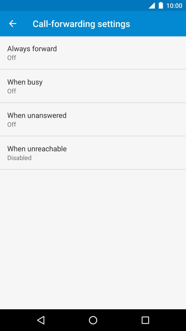 Press the required divert type.