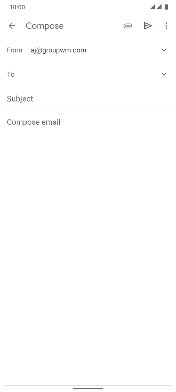 Press the field next to 'To' and key in the first letters of the recipient's name. Press the field next to 'To' and key in the first letters of the recipient's name.