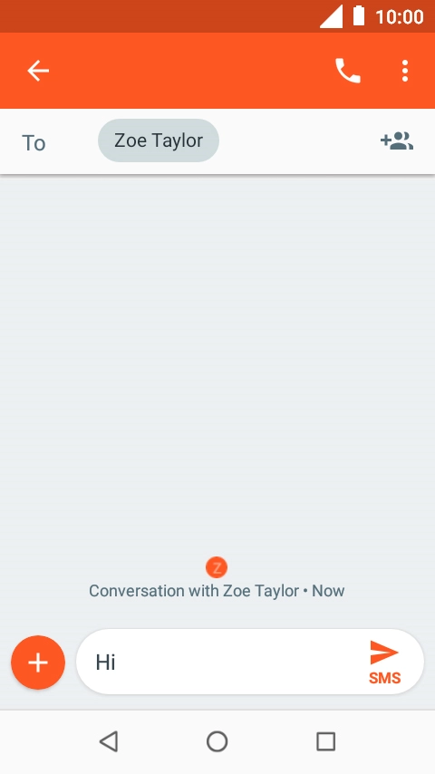 Press the send icon when you've finished your text message. Press the send icon when you've finished your text message.