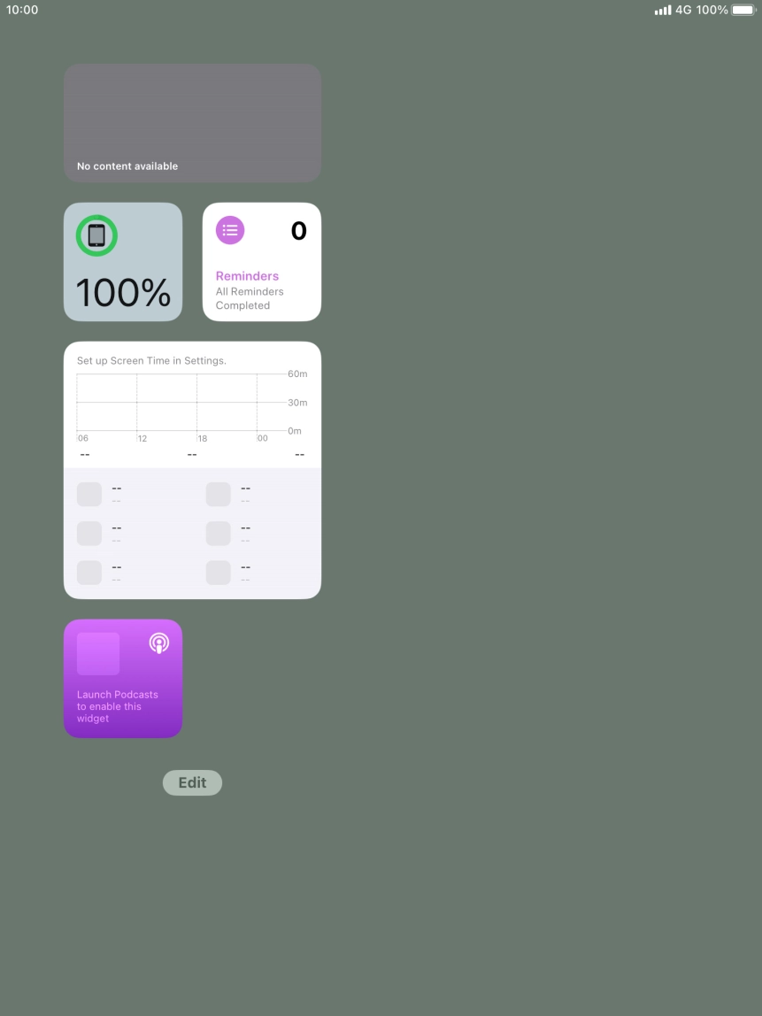 Press and hold the required widget until a pop-up menu is displayed. Press and hold the required widget until a pop-up menu is displayed.
