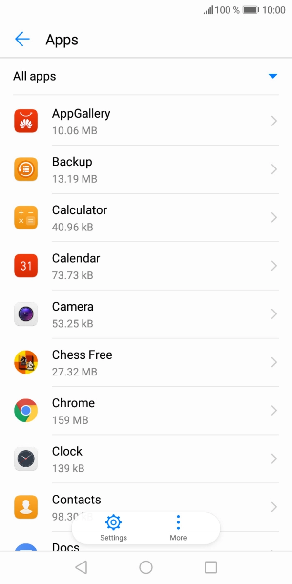 Press the required app.