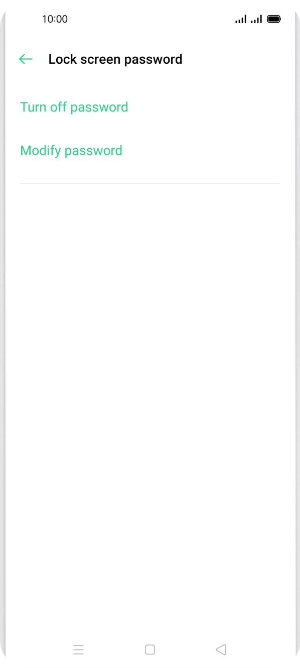 Press Turn off password.