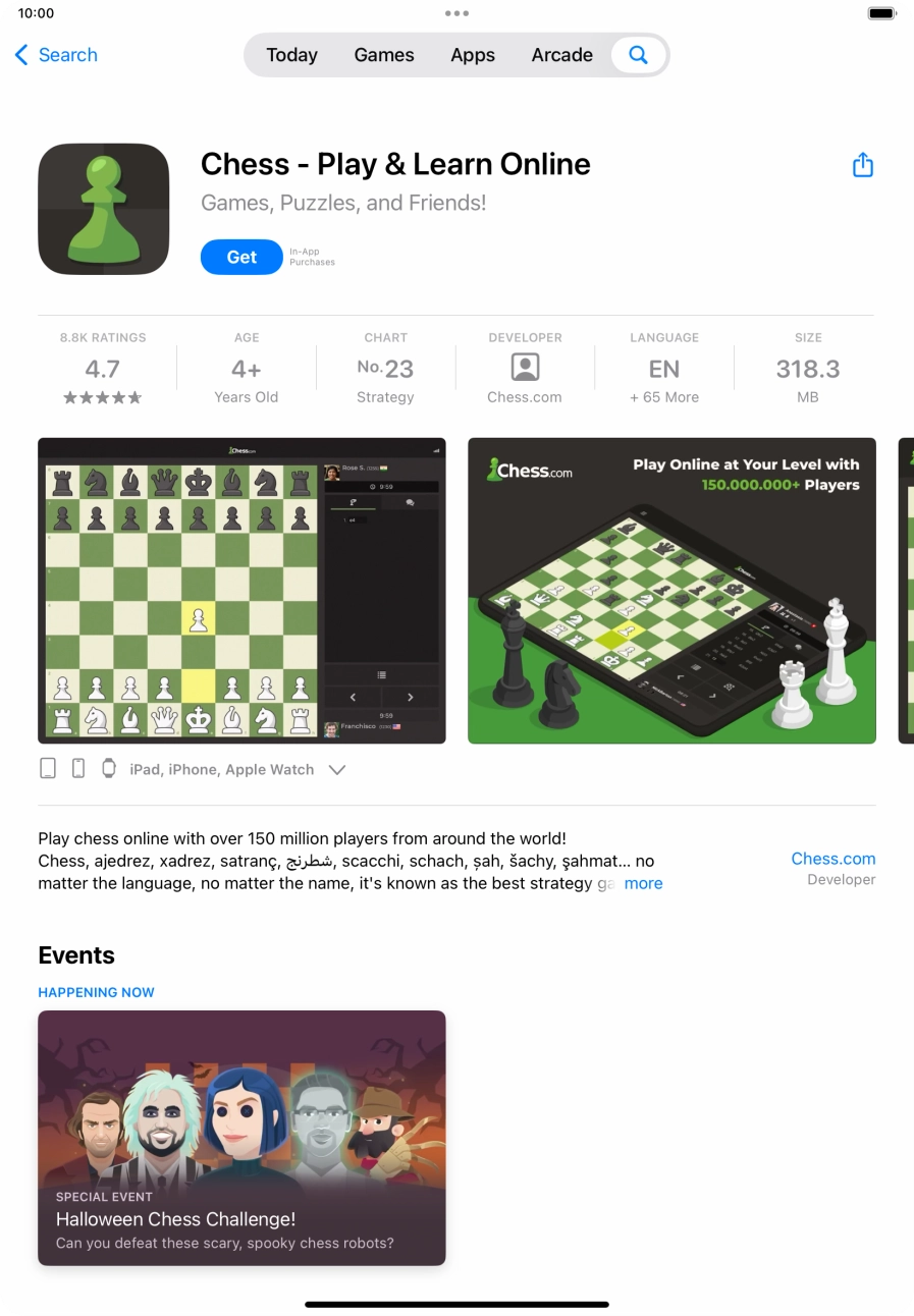 Press Get and follow the instructions on the screen to install the app.