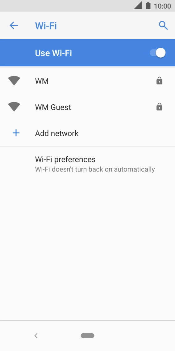 Press the required WiFi network.