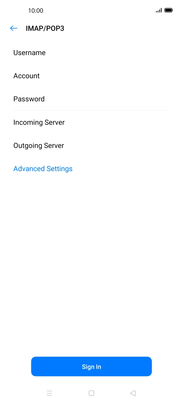 Press Advanced Settings. Press Advanced Settings.