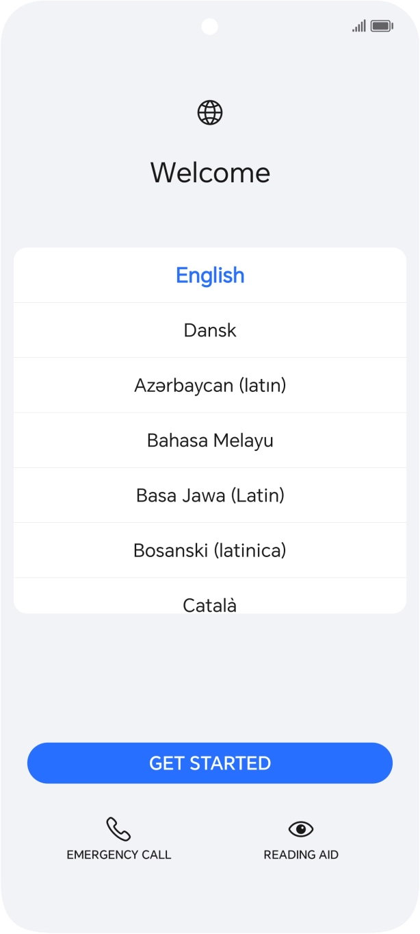 Press the required language. Press the required language.