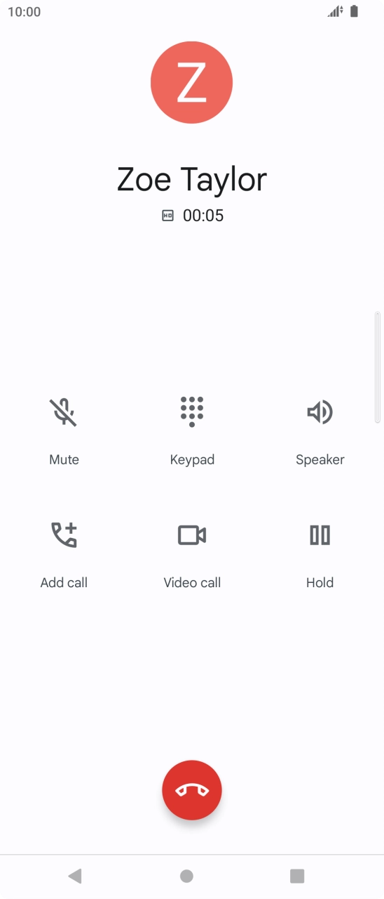Press the end call icon.