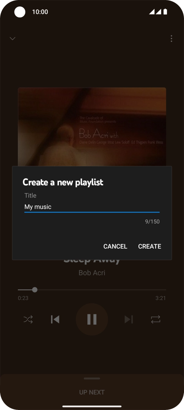 Key in a name for the playlist and press Create.