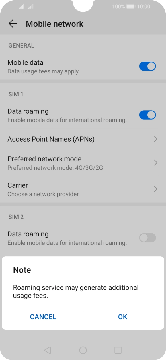 If you turn on the function, press OK.