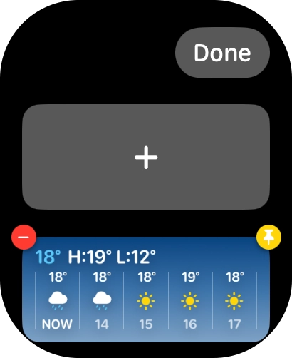 Press the pin widget icon on the required widget to pin it to the top of the stack. Press the pin widget icon on the required widget to pin it to the top of the stack.