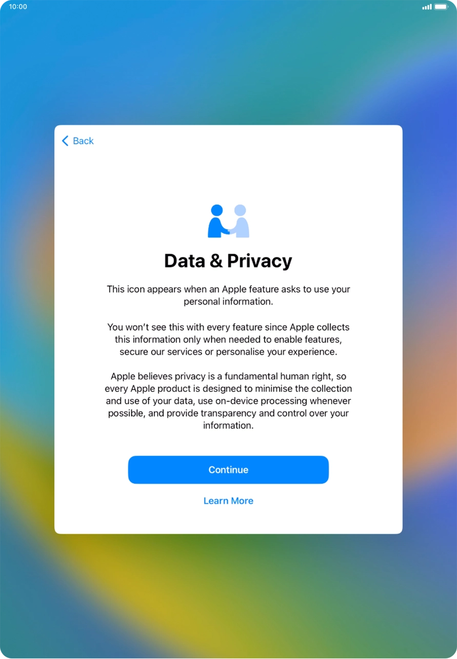 Press Continue. Press Continue.