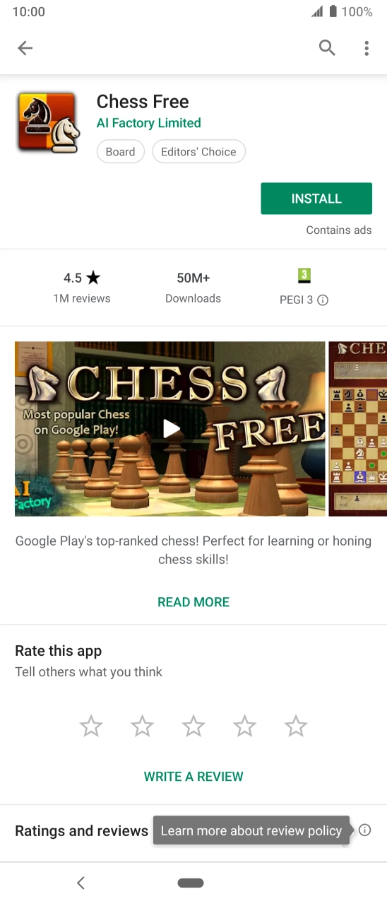 Press INSTALL and follow the instructions on the screen to install the app.