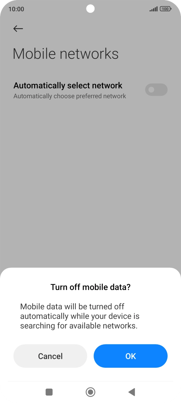 Press OK and your phone will search for networks.