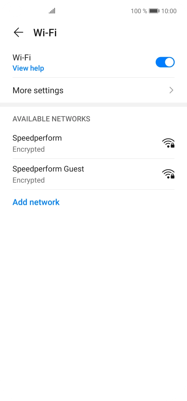 Press the required WiFi network. Press the required WiFi network.