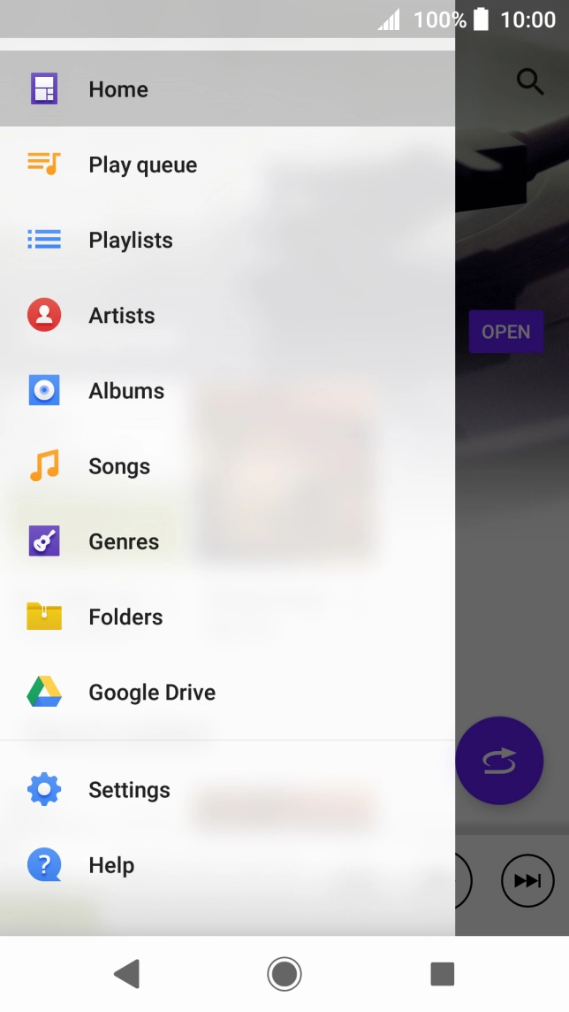 Press the required category and go to the required audio file.