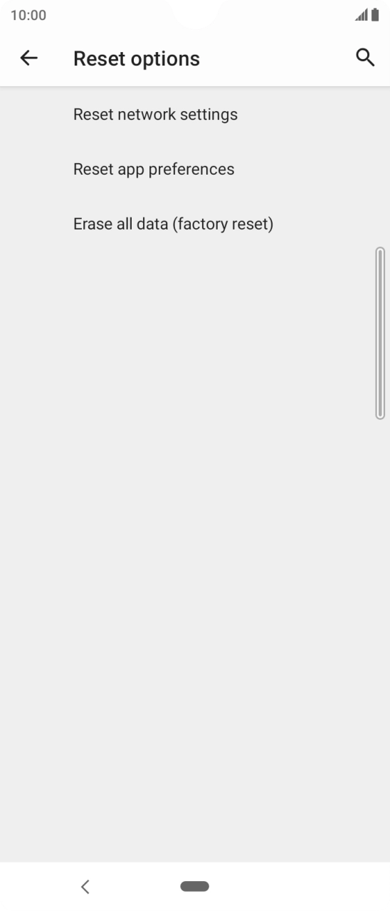 Press Erase all data (factory reset).