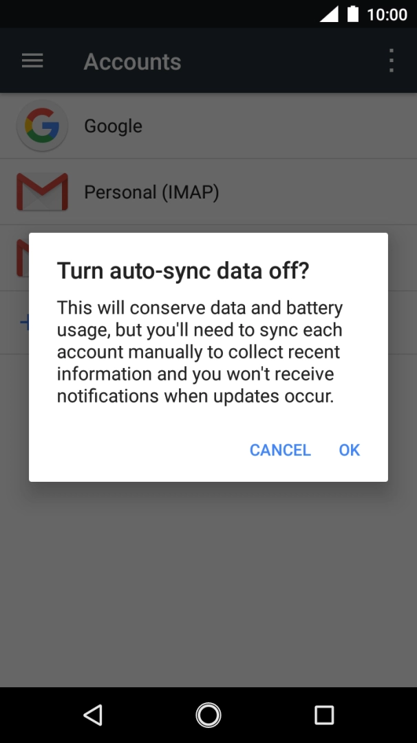 Press OK to turn the function on or off.