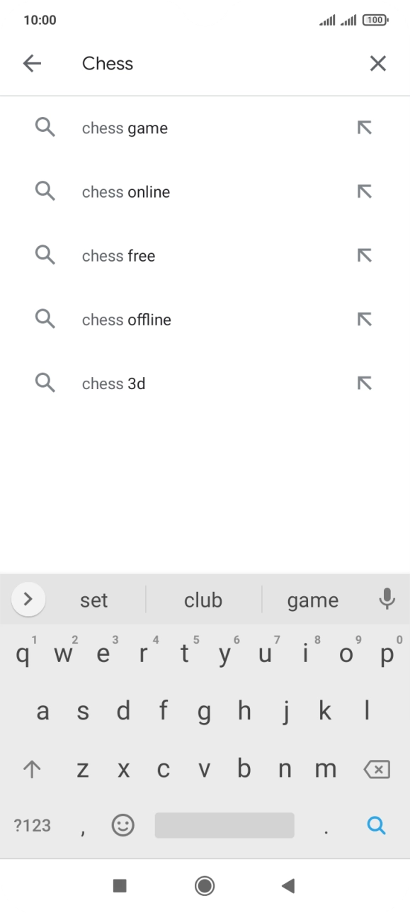 Key in the name or subject of the required app and press the search icon.