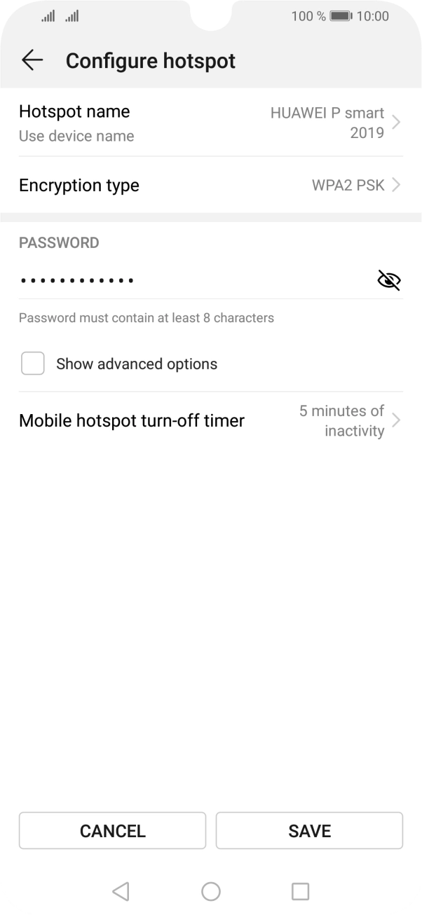 Press Hotspot name.