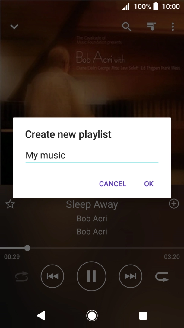 Key in a name for the playlist and press OK.