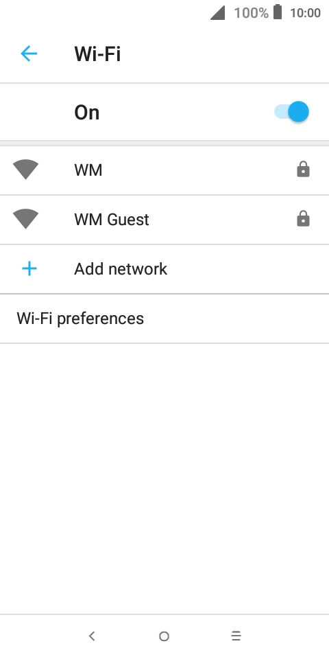 Press the required WiFi network.