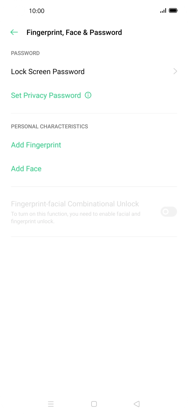 Press Lock Screen Password and key in the additional phone lock code you created earlier.