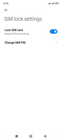 Press the indicator next to 'Lock SIM card' to turn the function on or off.