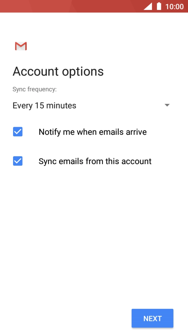 Press the drop down list below 'Sync frequency'. Press the drop down list below 'Sync frequency'.