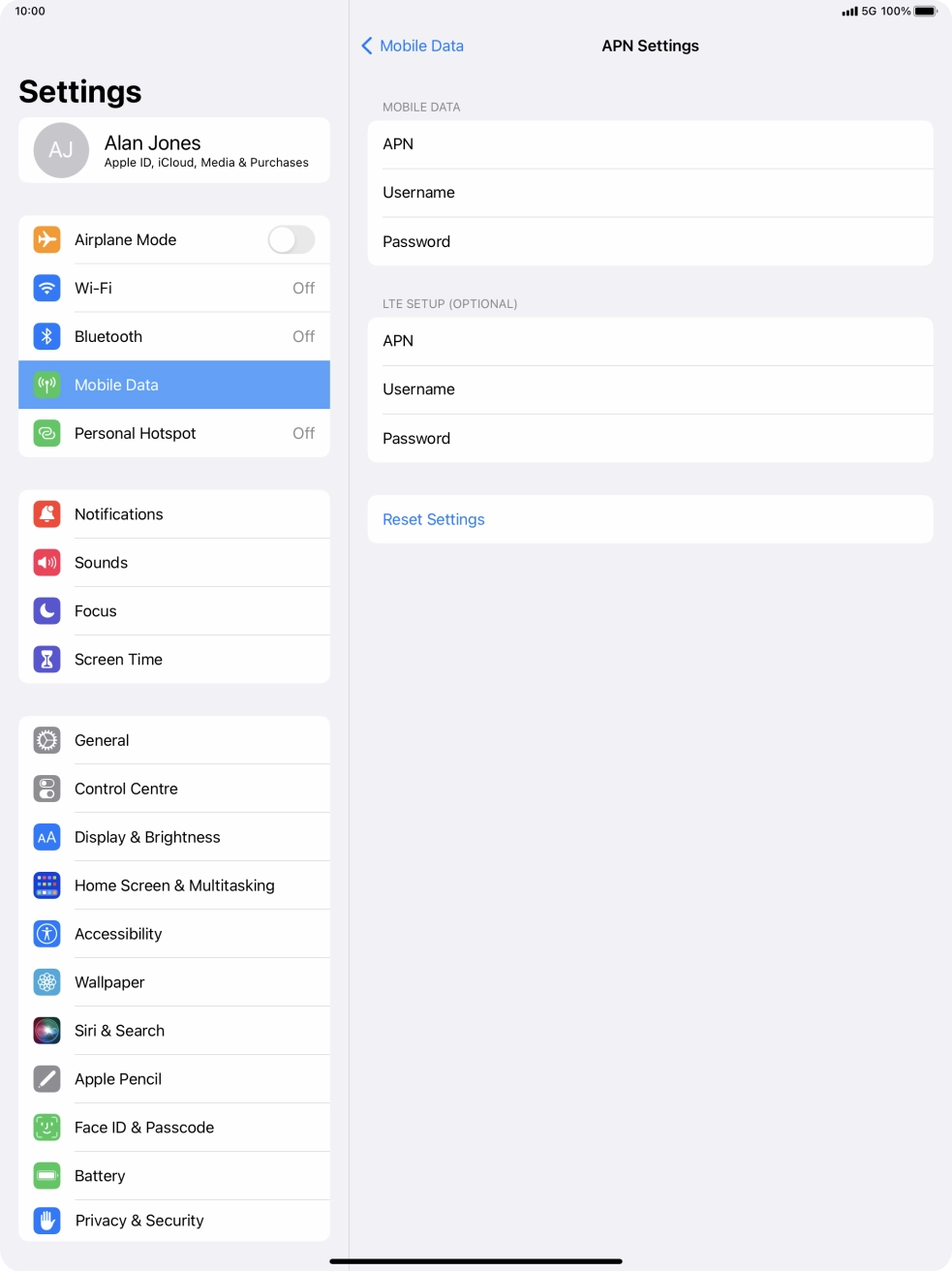 Press APN and key in idata.o2.co.uk. Press APN and key in idata.o2.co.uk.