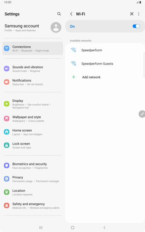 Press the required WiFi network.
