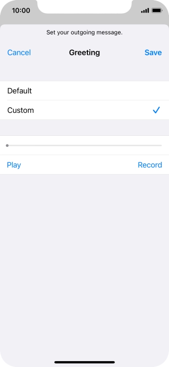 Press Play to play back your greeting.