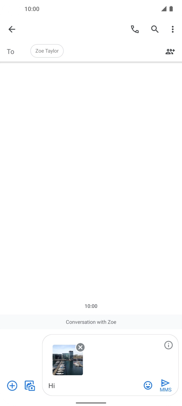 Press the send icon when you've finished your picture message. Press the send icon when you've finished your picture message.