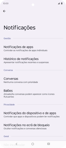 Prima Notificações de apps.