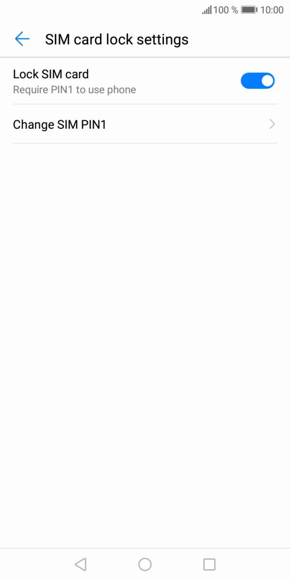 Press the indicator next to 'Lock SIM card' to turn the function on or off.