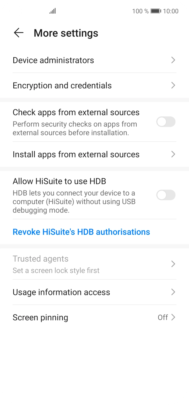 Press Encryption and credentials.