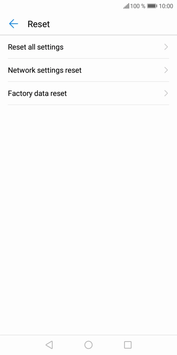 Press Factory data reset.