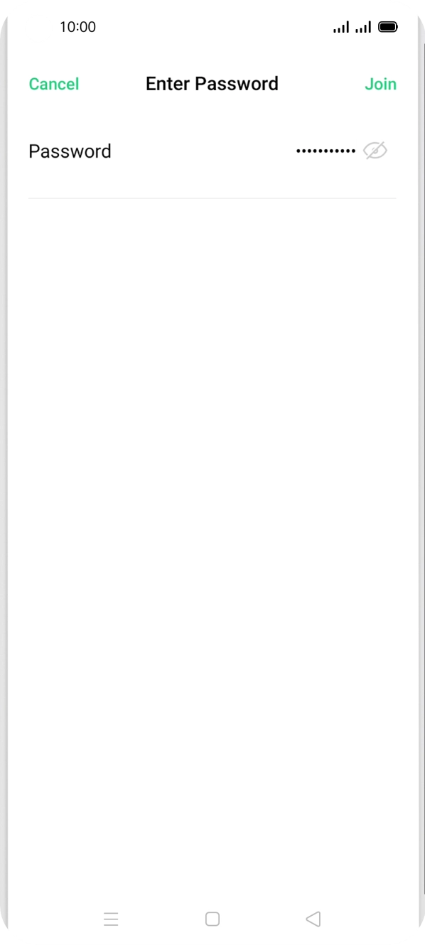 Key in the password for the WiFi network and press Join.
