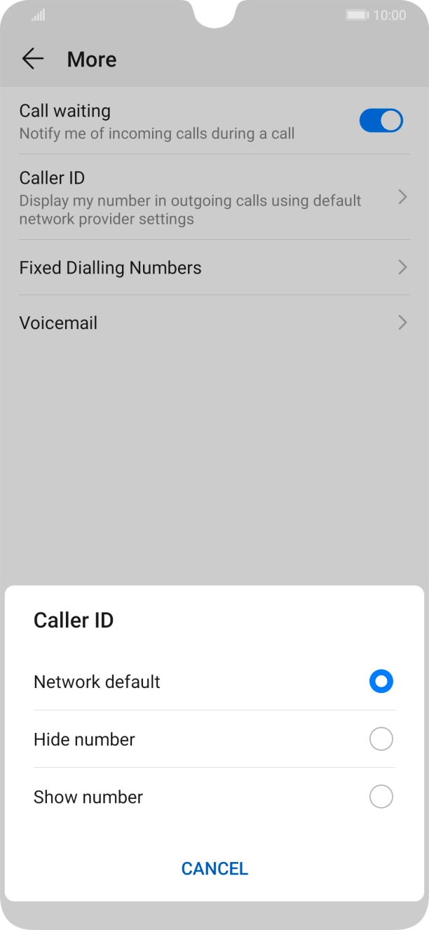 Press Show number to turn on caller identification.