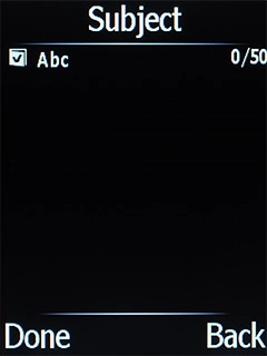 Highlight the text input field and key in the required subject.