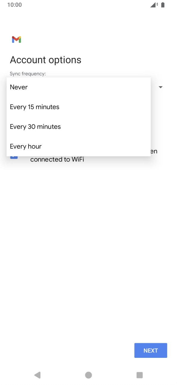 Press the required setting. Press the required setting.