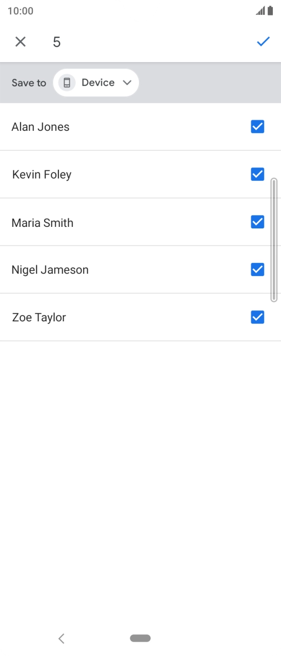 Press the confirm icon.
