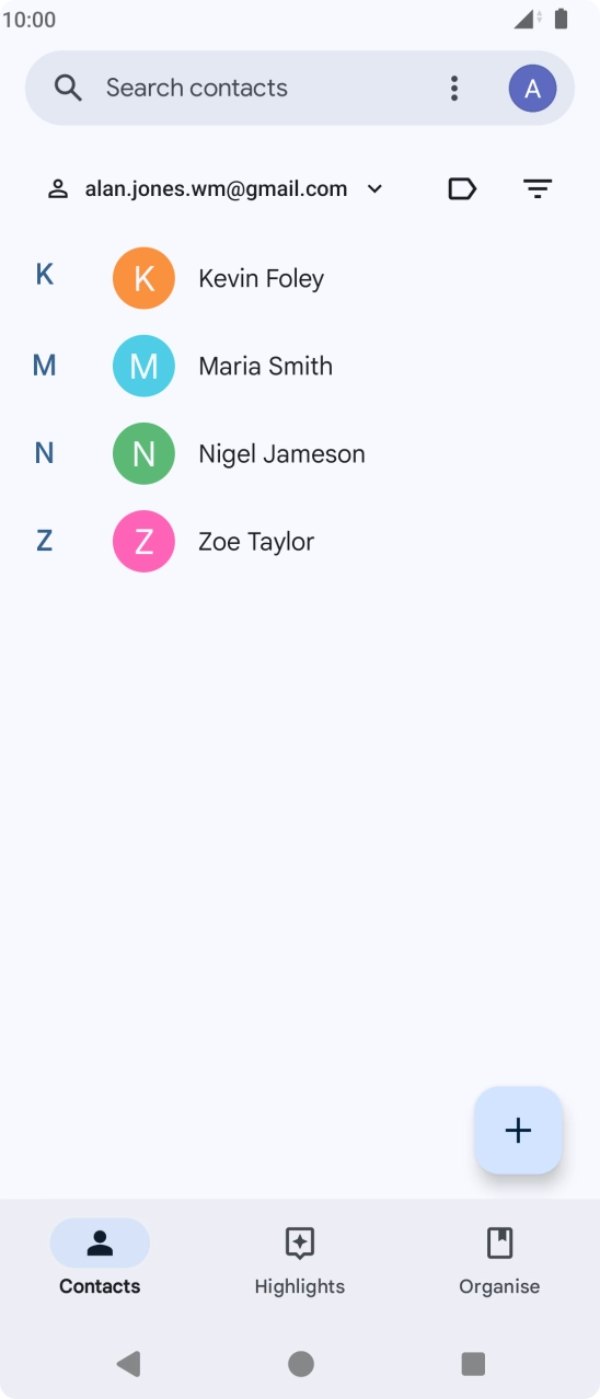 Press the new contact icon. Press the new contact icon.