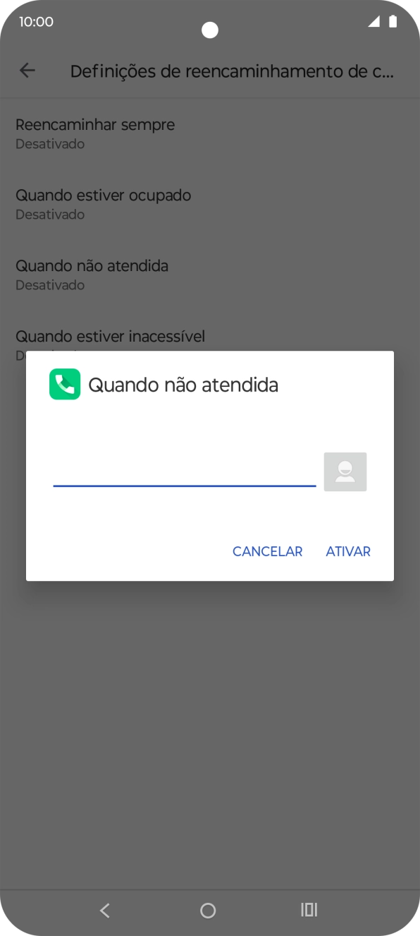 Introduza 123 e prima ATIVAR.