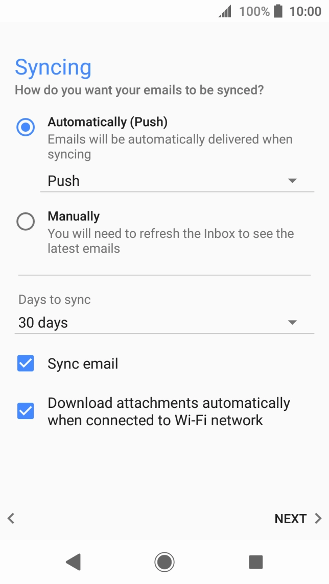 Press the drop down list below 'Automatically (Push)'. Press the drop down list below 'Automatically (Push)'.
